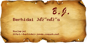 Berhidai Jónás névjegykártya